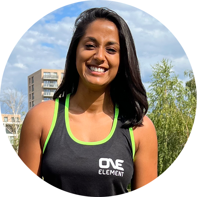 Rhea: trainer of outdoor fitness training sessions at One Element Docklands